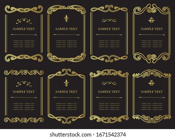 European luxury decorative border illustration set