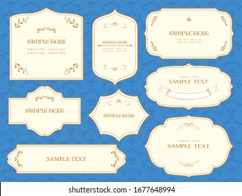 European luxury decorative border illustration set