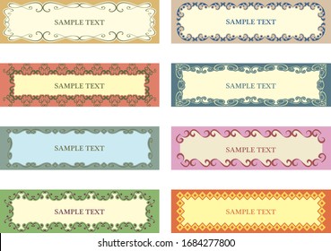 European luxury decorative border illustration set