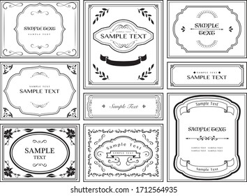 European luxury decorative border illustration set