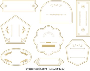 European luxury decorative border illustration set