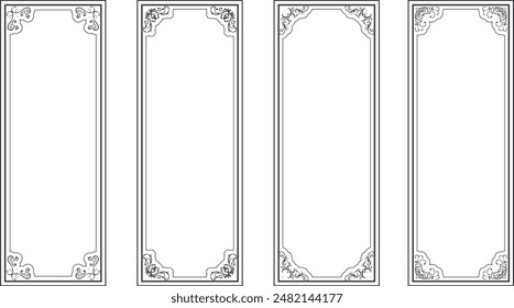 European luxury decorative border illustration set