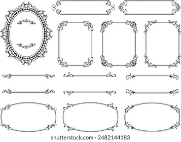 European luxury decorative border illustration set