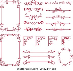 European luxury decorative border illustration set