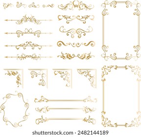 European luxury decorative border illustration set