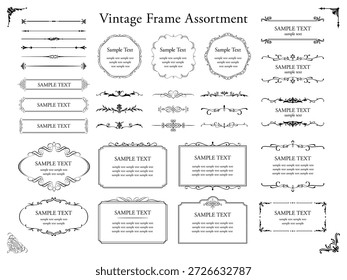 European luxury vintage frames vector set. Decorative curls, dividers and border designs. Design elements for wedding invitations, cosmetic labels, boutique and spa logo designs and cards.