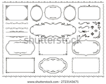 European luxury vintage frames vector set. Decorative curls, dividers and border designs. Design elements for wedding invitations, cosmetic labels, boutique and spa logo designs and cards.