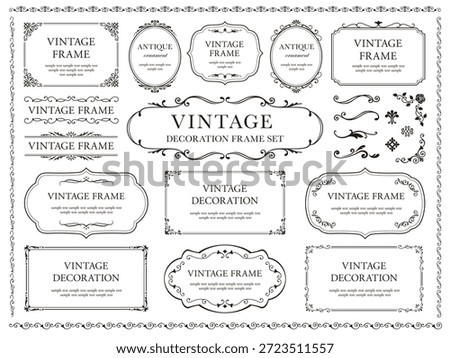 European luxury vintage frames vector set. Decorative curls, dividers and border designs. Design elements for wedding invitations, cosmetic labels, boutique and spa logo designs and cards.