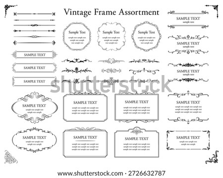 European luxury vintage frames vector set. Decorative curls, dividers and border designs. Design elements for wedding invitations, cosmetic labels, boutique and spa logo designs and cards.