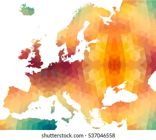 European Map of Polygonal Style 