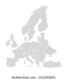 European Map Vector Illustration. Germany, Italy, France, Spain, European Union.