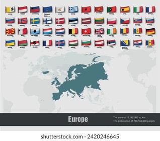 The European maps divided by countries. Vector illustration.