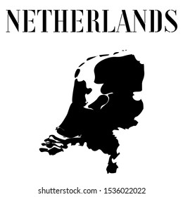 European Netherlands outline world map silhouette vector illustration, creative design background, national country flag, objects, element, symbols from countries all continents set. 