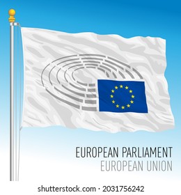 European Parliament Flag, European Union Institution, Vector Illustration