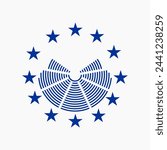 european parliament symbol and stars, european elections vector poster