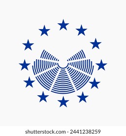 european parliament symbol and stars, european elections vector poster