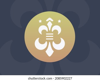 European pattern icon, retro pattern shape logo, vector graphic design.