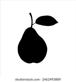 European pear silhouette isolated on white background. Pear icon vector illustration design.