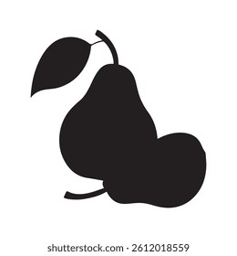 European pear silhouette isolated on white background. Pear icon vector illustration design