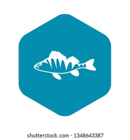 European Perch, Perca Fluviatilis Icon In Simple Style Isolated Vector Illustration