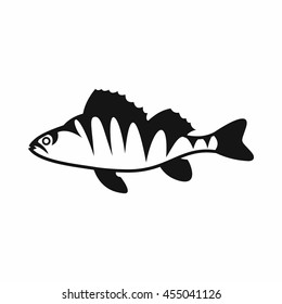 European Perch, Perca Fluviatilis Icon In Simple Style Isolated Vector Illustration