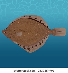 European Plaice Fish Vector Image