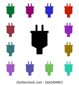 European plug multi color style icon. Simple glyph, flat vector of web icons for ui and ux, website or mobile application