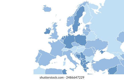 European political mapfor education,Travel worldwide, earth geography website layouts, background,study geography,work in graphics.Suitable for Business Professionals,Designers and Creatives,Marketer.