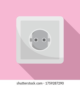 European power socket icon. Flat illustration of european power socket vector icon for web design
