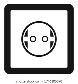 Icono de toma de corriente europea. Ilustración simple del icono vectorial de enchufe de potencia europeo para diseño web aislado en fondo blanco