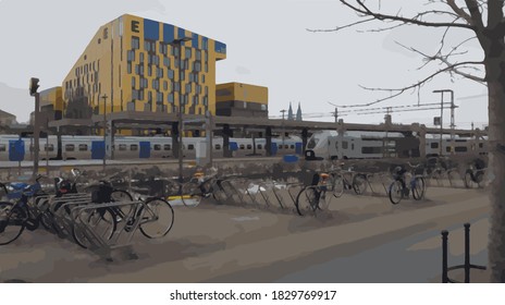 European railway station in Uppsala, Sweden