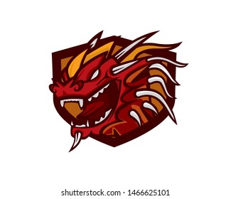 European Red Dragon Mascot and Emblem