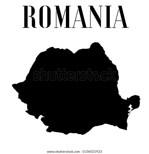 European Romania Outline World Map Silhouette Stock Vector (royalty 