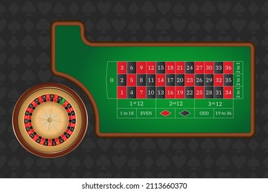 European roulette. Template for online casino and website. Roulette wheel. Vector illustration