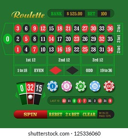 European Roulette. Vector.