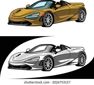 European Sport Cars Gold and White 2