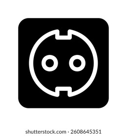 European standard electrical wall socket icon for power supply connection point