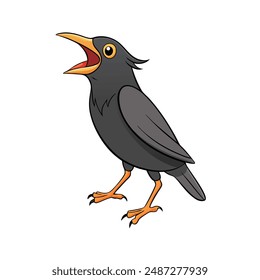 European Starling bird screams icon vector illustration