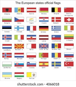 The European states official flags