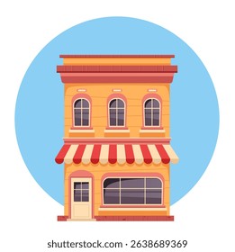 European style building design element isolated. Vector flat graphic design illustration