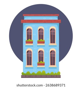European style building design element isolated. Vector flat graphic design illustration