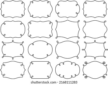 European style swirl mono line decoration frame set