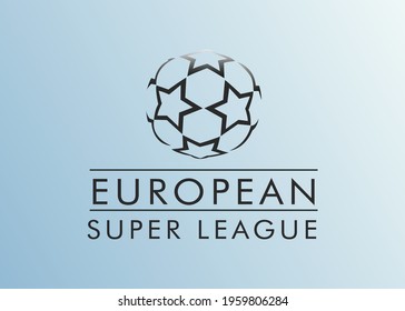 European Super League. Football tournament. Logo European football championship. Vector illustration 