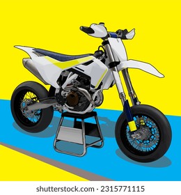 European Supermoto Factory Vector. This Image suitable for motocross, supermoto, bike, motorcycle, race and community content.