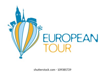 European tour vector symbol.