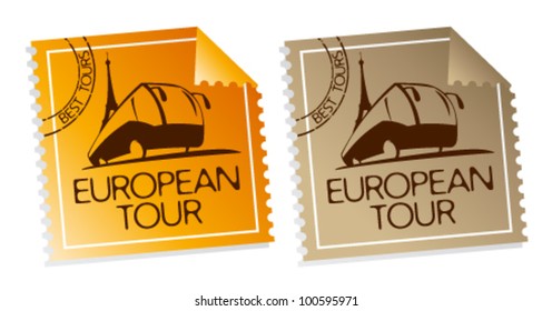 European tour vector tickets.