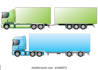 European trucks with different trailers