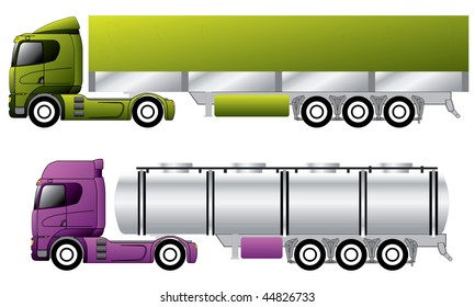 European trucks with trailers