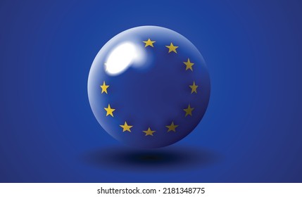 European Union background with flag stars in a shiny globe. Celebration of Europe and its unity. Togetherness of european nations banner.