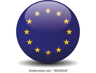 The European Union circle button flag background texture. Vector illustration.